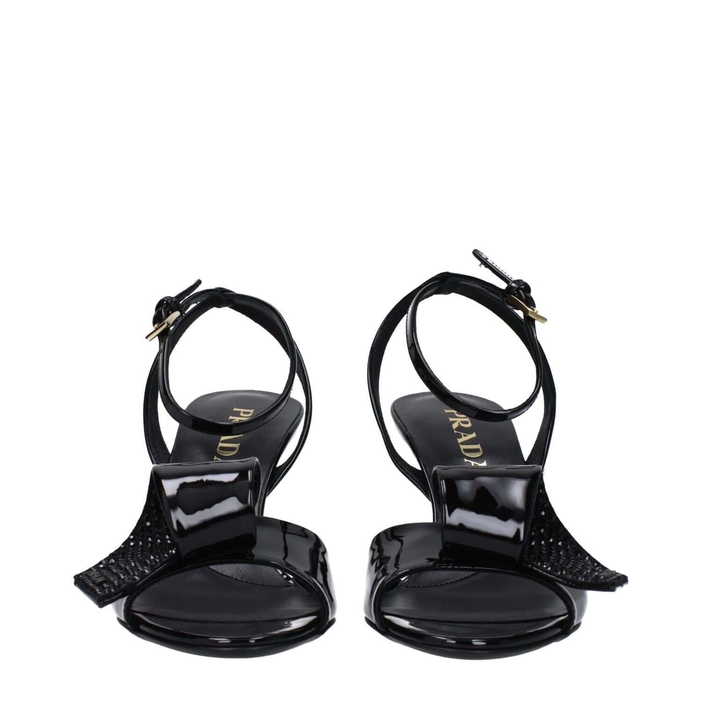 Prada Black Leather Stiletto Heel Sandals