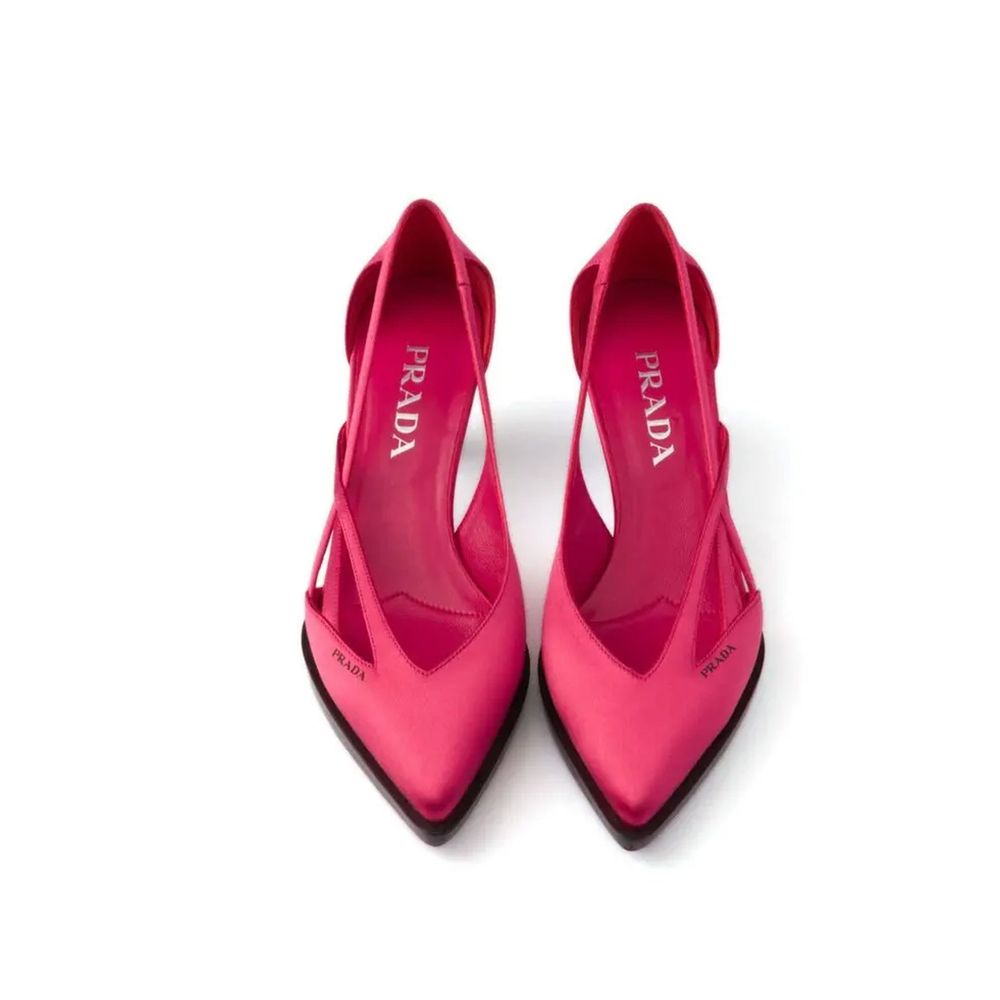 Prada Multicolor Silk Mid Heel Pumps 1728,75611013280,EU39/US9,Mid Heel - Pumps - Shoes,Multicolor,New with tags,Prada,Pumps - Shoes,Shoes,Women