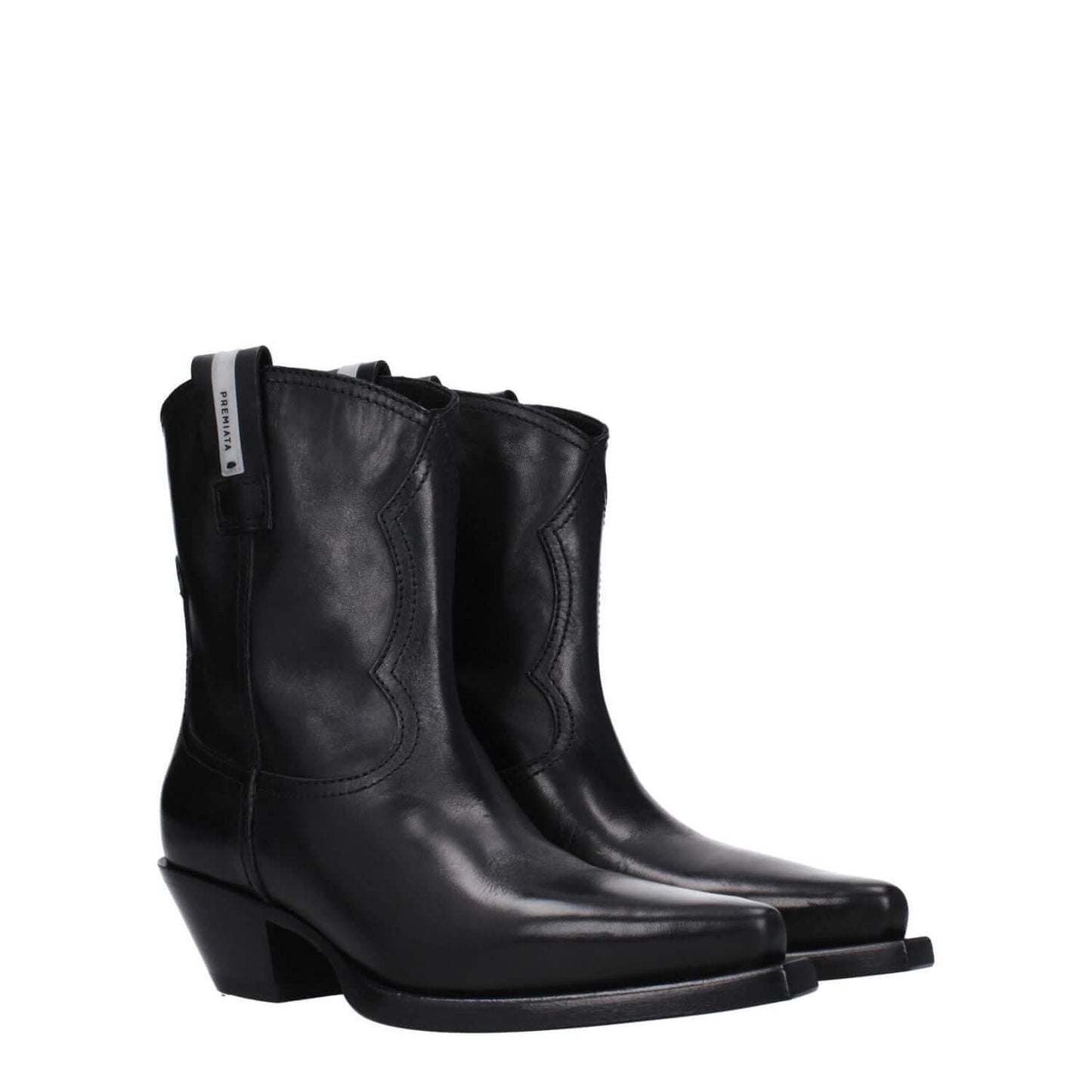 Premiata Black Leather Ankle Boots