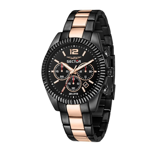 SECTOR Mod. 240 stainless steel chronograph wristwatch for men, featuring a 41mm silver case and quartz movement, water-resistant to 10 ATM
