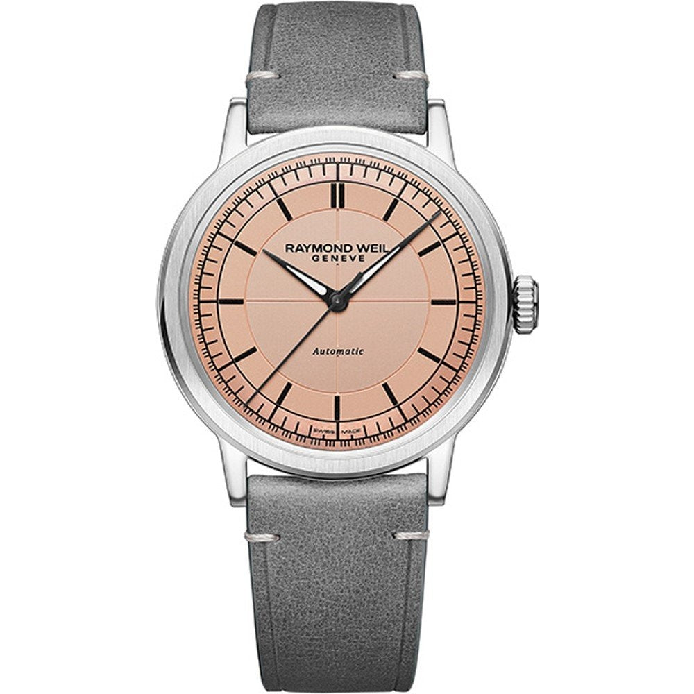 RAYMOND WEIL MOD. 2925-STC-80001 luxury watch with leather strap and rose gold dial
