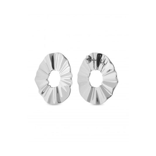 ROSEFIELD JEWELS JEWELRY Mod. BLWES-J212 shiny silver earrings with unique textured design