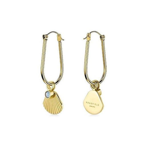 ROSEFIELD JEWELS JEWELRY Mod. JPHSCG-J258 elegant gold earrings with seashell charm design.