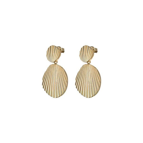 Gold textured earrings from ROSEFIELD JEWELS JEWELRY Mod. JSSHEG-J169, featuring a modern and elegant design for stylish statements.