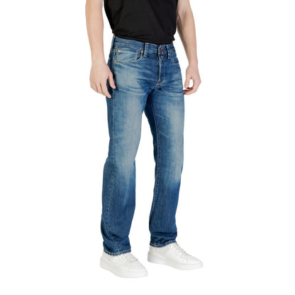 Replay Blue Cotton Relaxed Fit Jeans