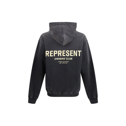 Represent Black Cotton Sweatshirt with Owners Club graphics and adjustable hood