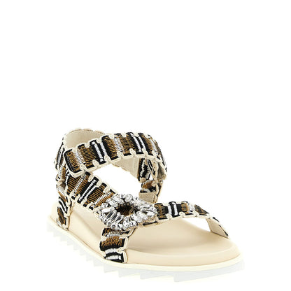 Roger Vivier Multicolor Polyester Flat Sandals