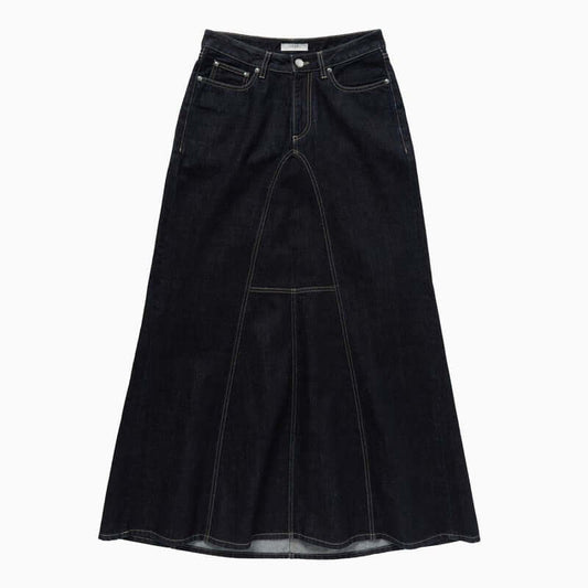1989 STUDIO Long denim skirt dark blue S03WCH002DEN001/Q_1989-6200_311