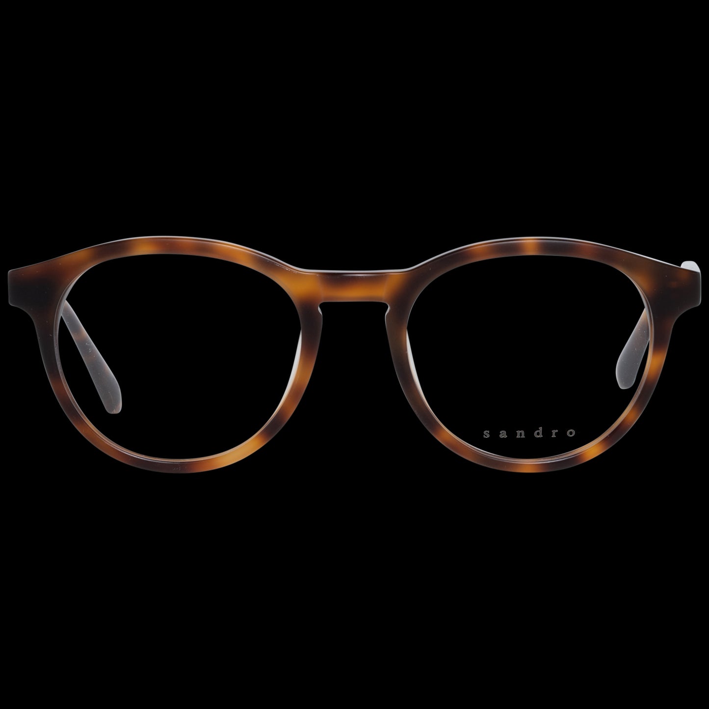 SANDRO MOD. SD1008 50201 tortoiseshell eyeglasses for gentlemen, front view on a black background