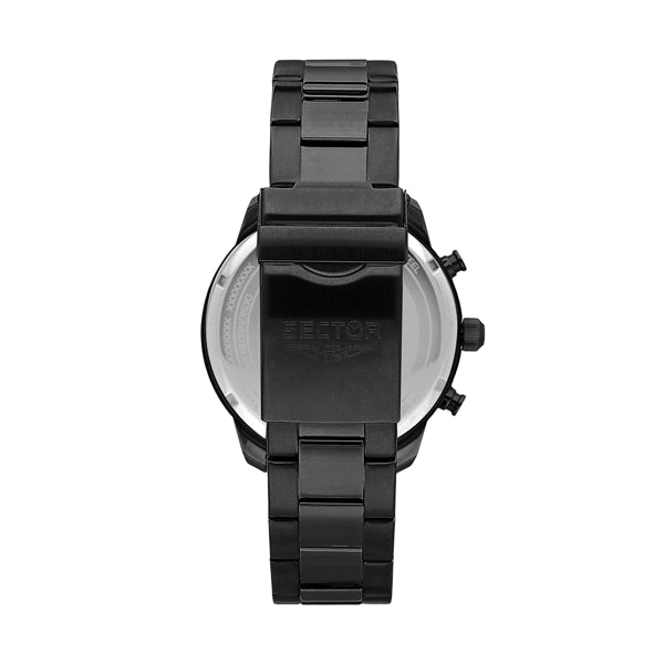 Back view of SECTOR Mod. OVERSIZE stainless steel chronograph wristwatch in silver.