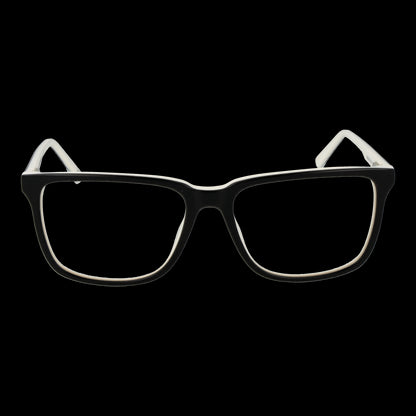 Black rectangular eyeglasses - SKECHERS MOD. SE3386 55001 for Gentlemen. Front view on black background.