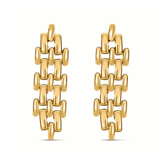 STROILI Mod. 1694749 gold chain link earrings, elegant jewelry design featuring interlocking links in a polished finish.