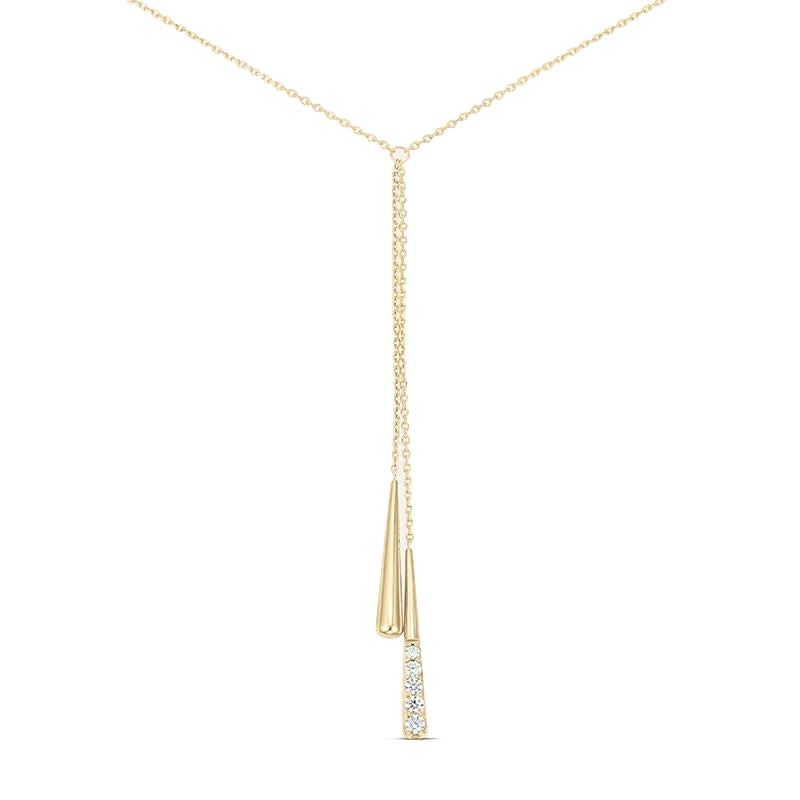 Gold lariat necklace from STROILI Mod. 1694974 collection with elegant pendant design.