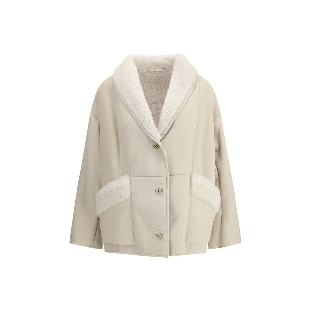 Salvatore Santoro Cream Leather Coat