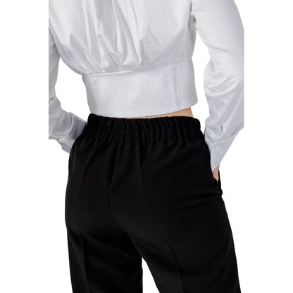Sandro Ferrone Black Polyester Dress Pants