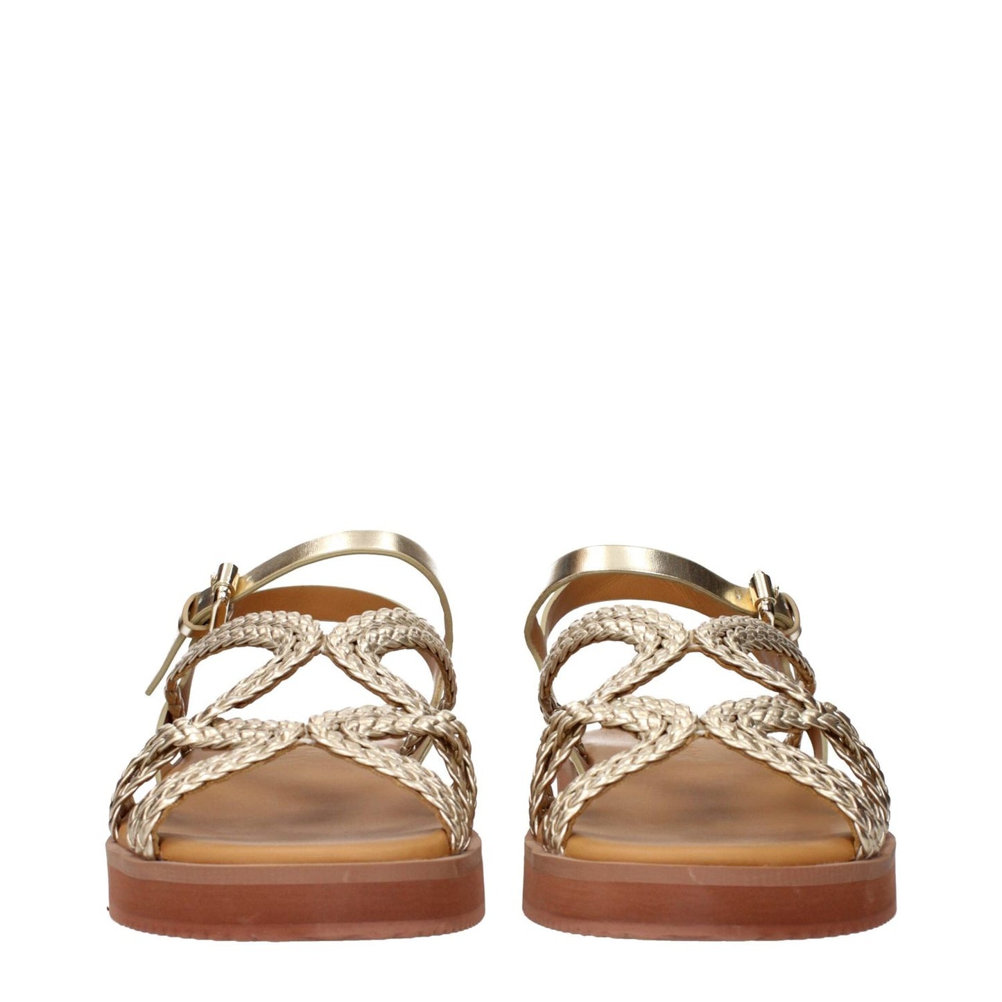 See By Chloé Gold Polyethylene Flat Sandals