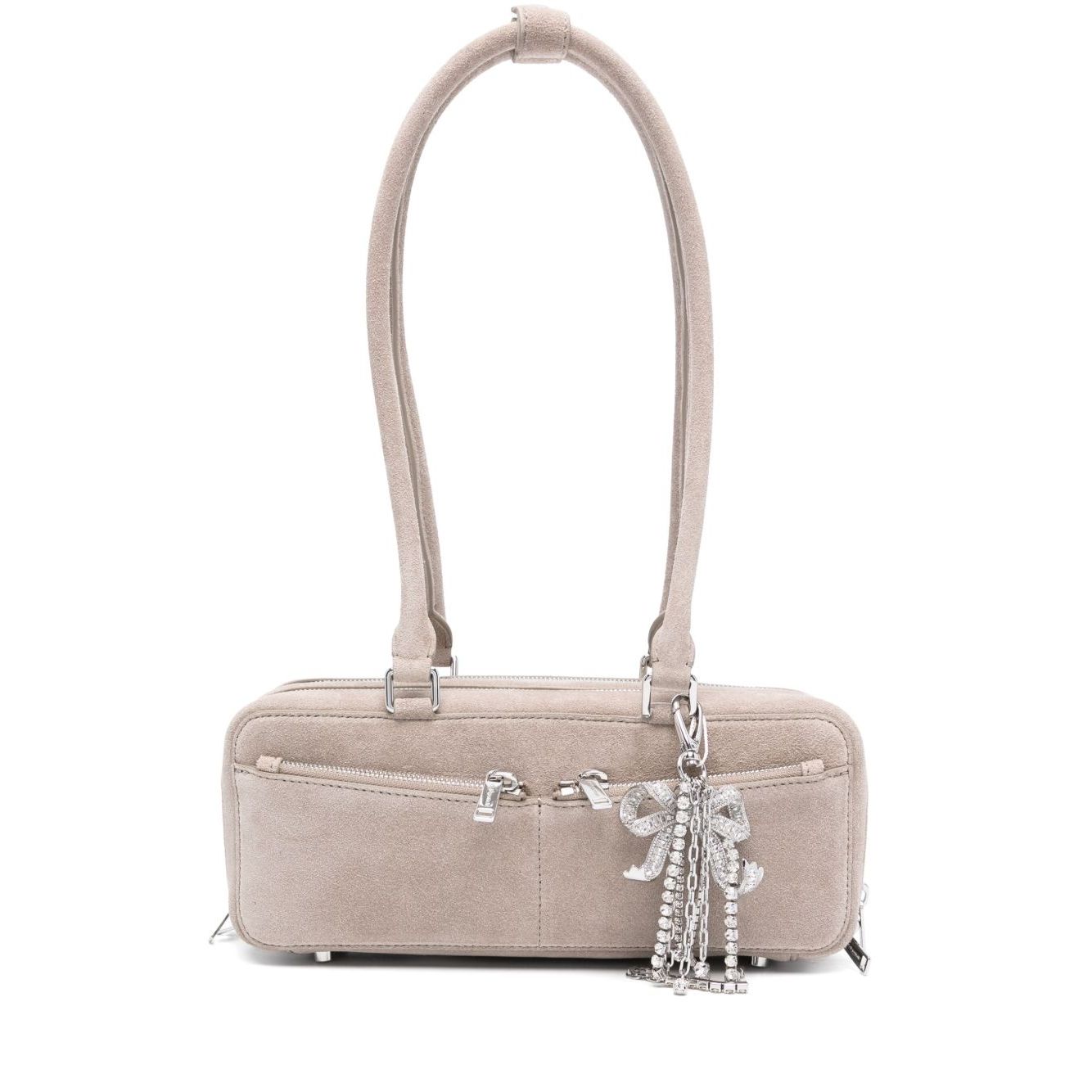 Front view with bag zipped and handles upright.
