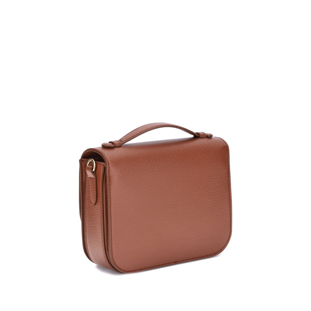 Stella McCartney Logo Flap Bag Eco Embossed Grainy Alter with adjustable strap and magnetic closure, featuring iconic monogram.