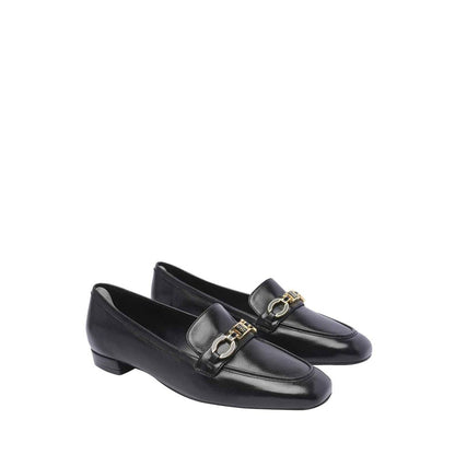 Stuart Weitzman Black Calfskin Slip-On Loafers