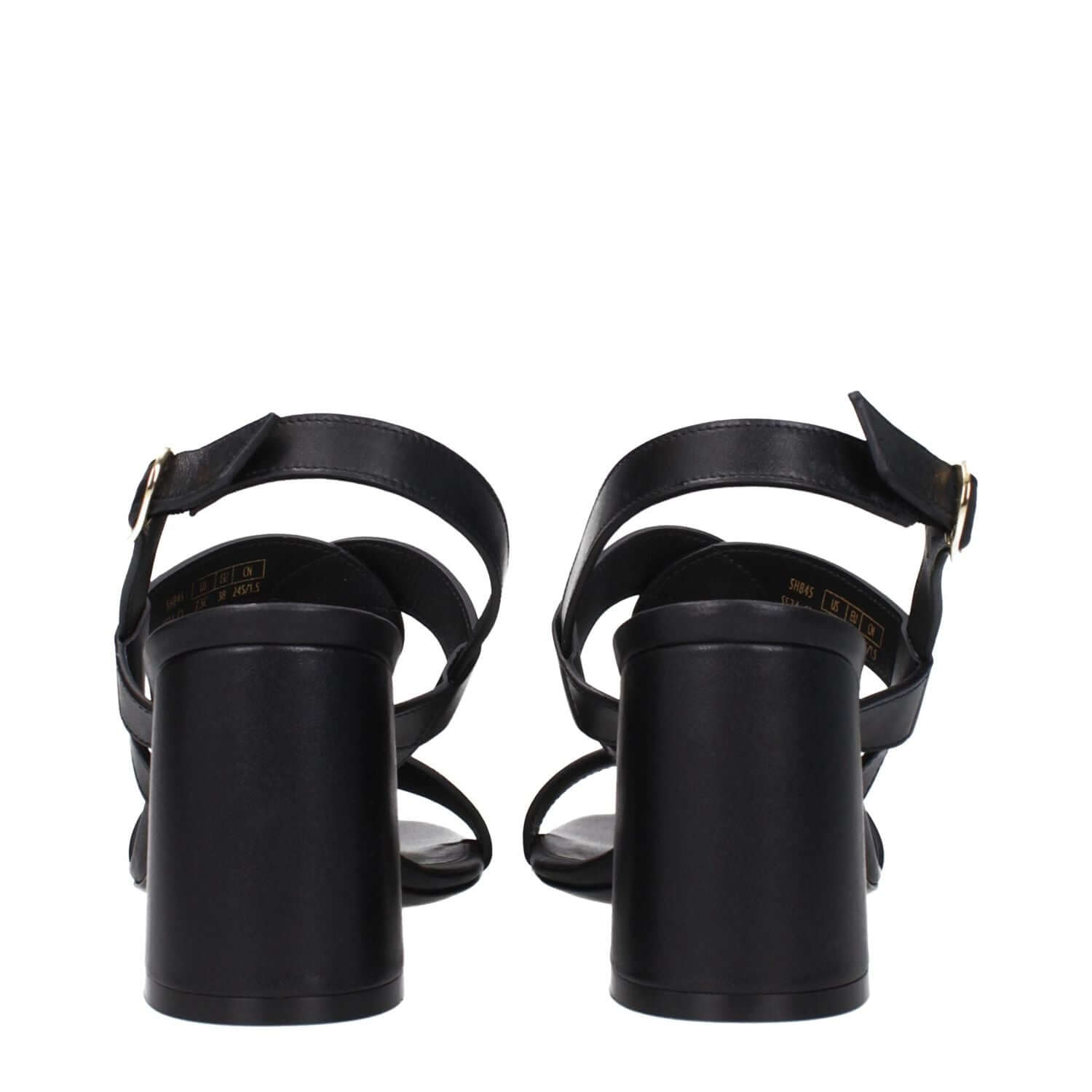 Stuart Weitzman Black Leather Platform Sandals