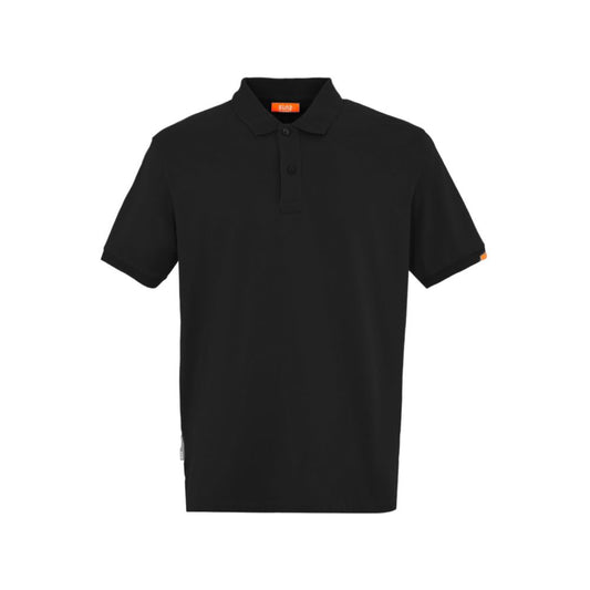 Suns Black Cotton Polo Shirt with classic collar and short sleeves, displayed on a white background.