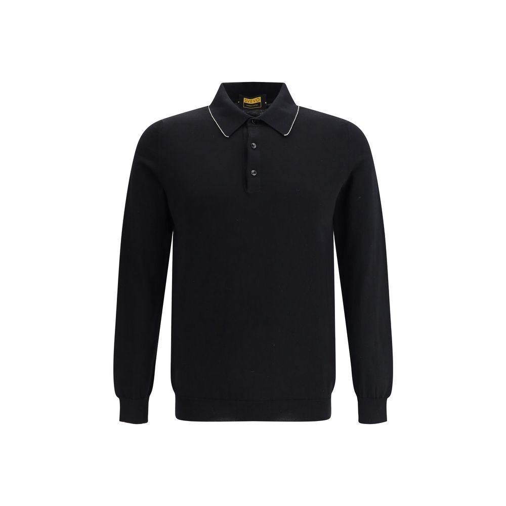 Svevo Black Cotton Polo Shirt