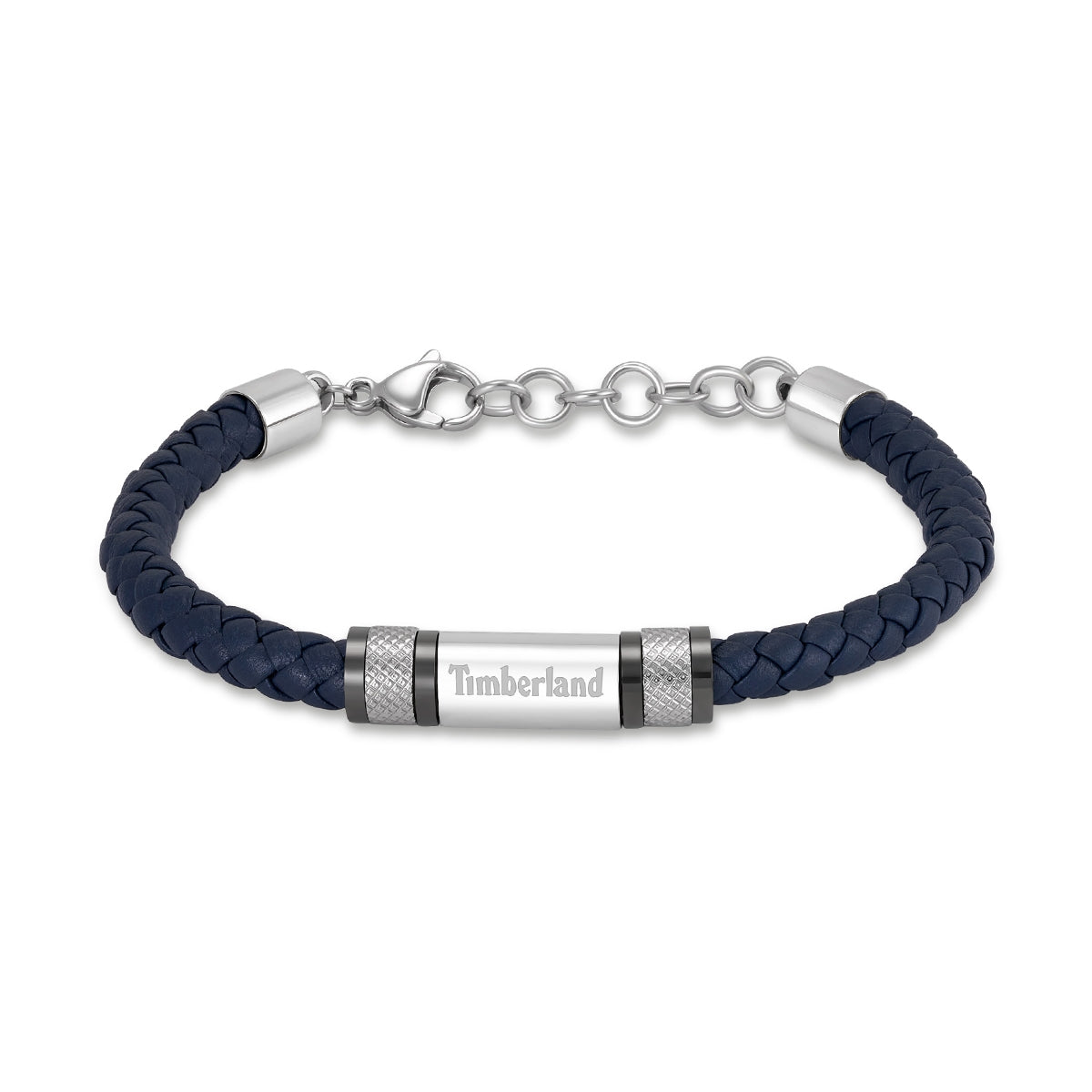 TIMBERLAND JEWELS JEWELRY Mod. TDAGB0003202 blue braided bracelet with silver accents