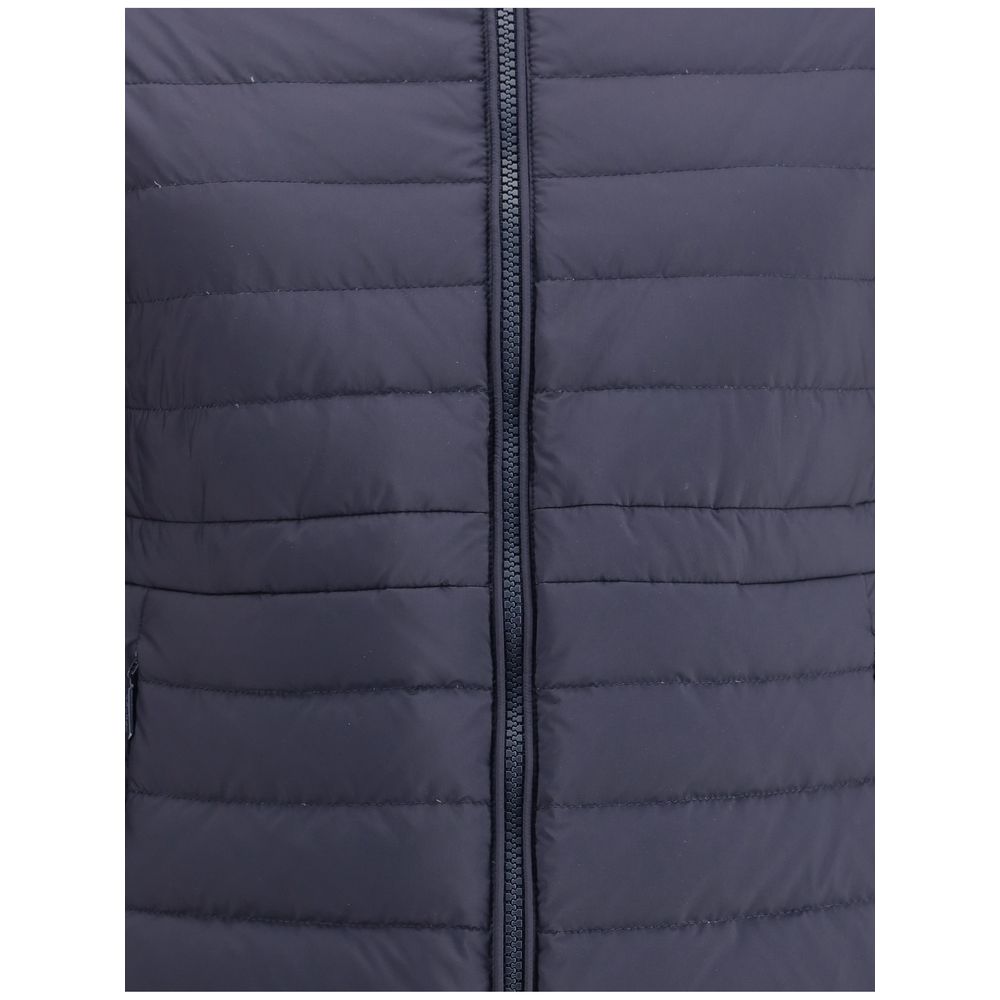 Tatras Blue Nylon Full-Length Jacket with quilted padding and zipper closure, ideal for cold seasons with style and functionality.