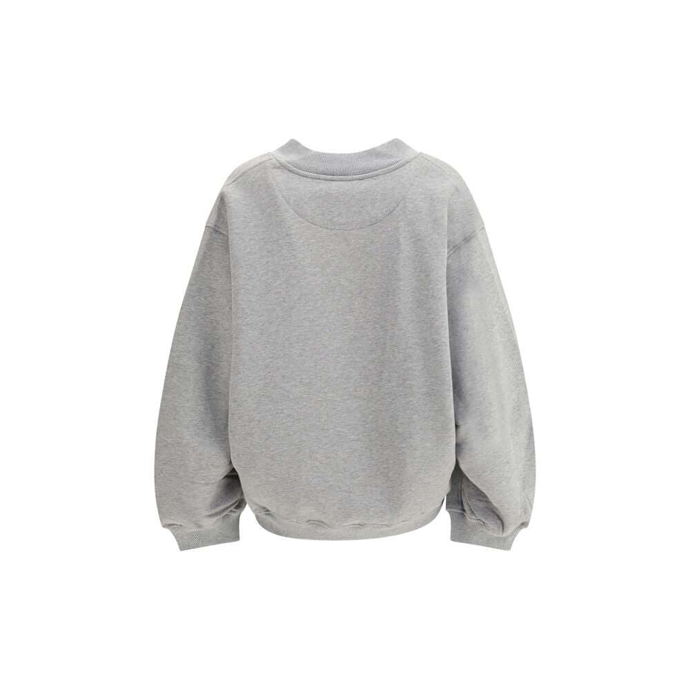 Back view of The Attico Gray Cotton Sweatshirt with oversized fit and faded grey melange finish.