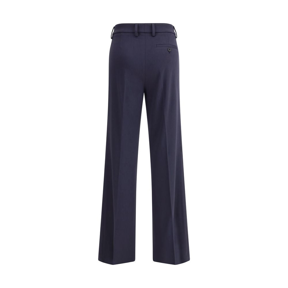 Back view of True Royal Blue Viscose Flared Pants with high waist, sleek design, and two side welt pockets, perfect for a modern look.
