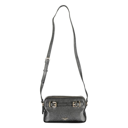 Twinset Black Polyethylene Women Handbag with adjustable strap and two compartments
