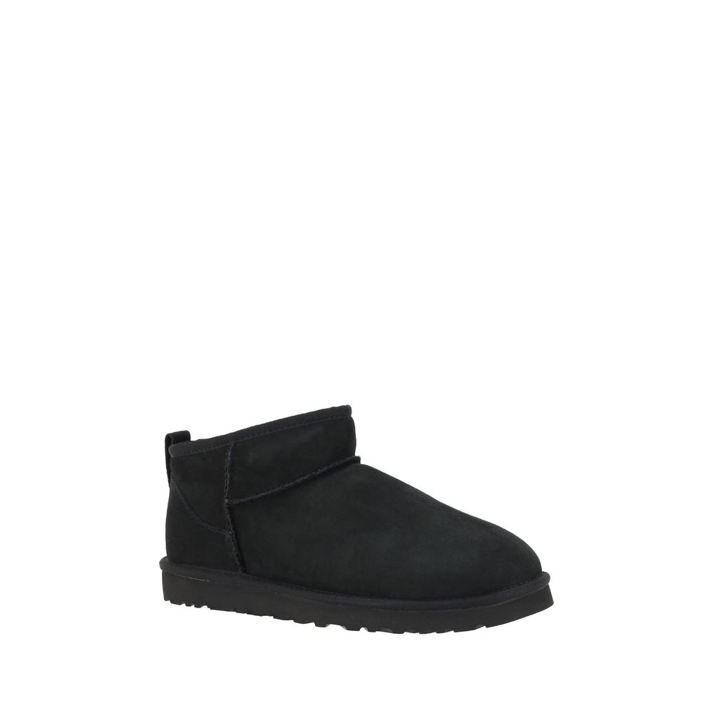 UGG Black Goatskin Ankle Boots