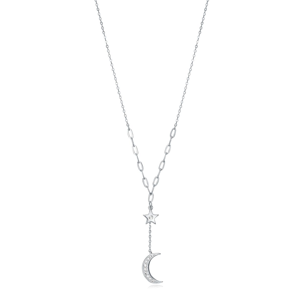 VICEROY JEWELS Mod. 13036C000-30 silver necklace for ladies with star and crescent moon pendant, quartz analog, in official packaging.