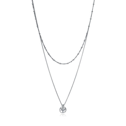 Alt Tag: VICEROY JEWELS Mod. 4104C000-38 ladies' silver necklace with chronograph and quartz analog movement in official box.