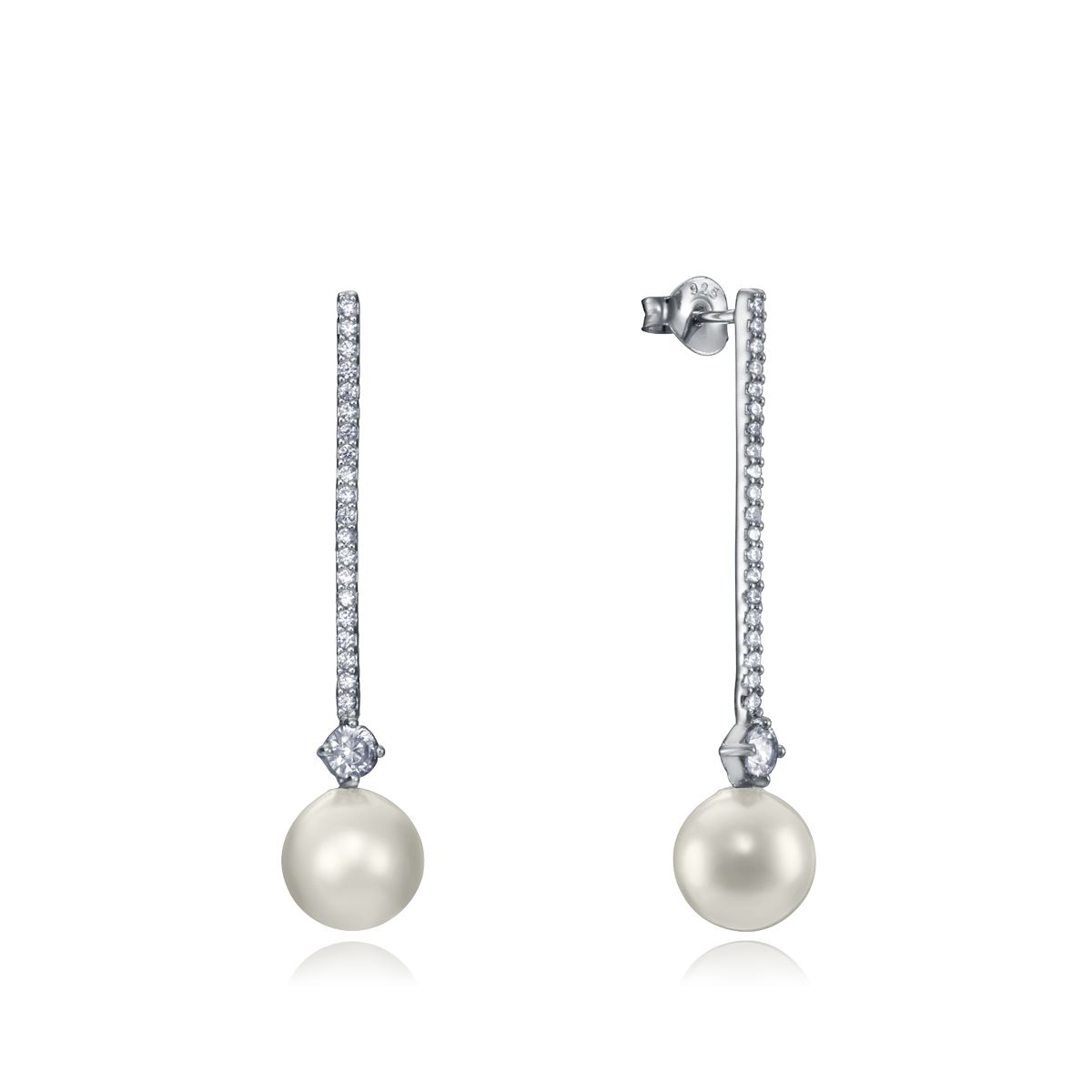 VICEROY JEWELS Mod. 4109E000-49 elegant silver 925° earrings for ladies with pearls and cubic zirconia, quartz analog dial details.