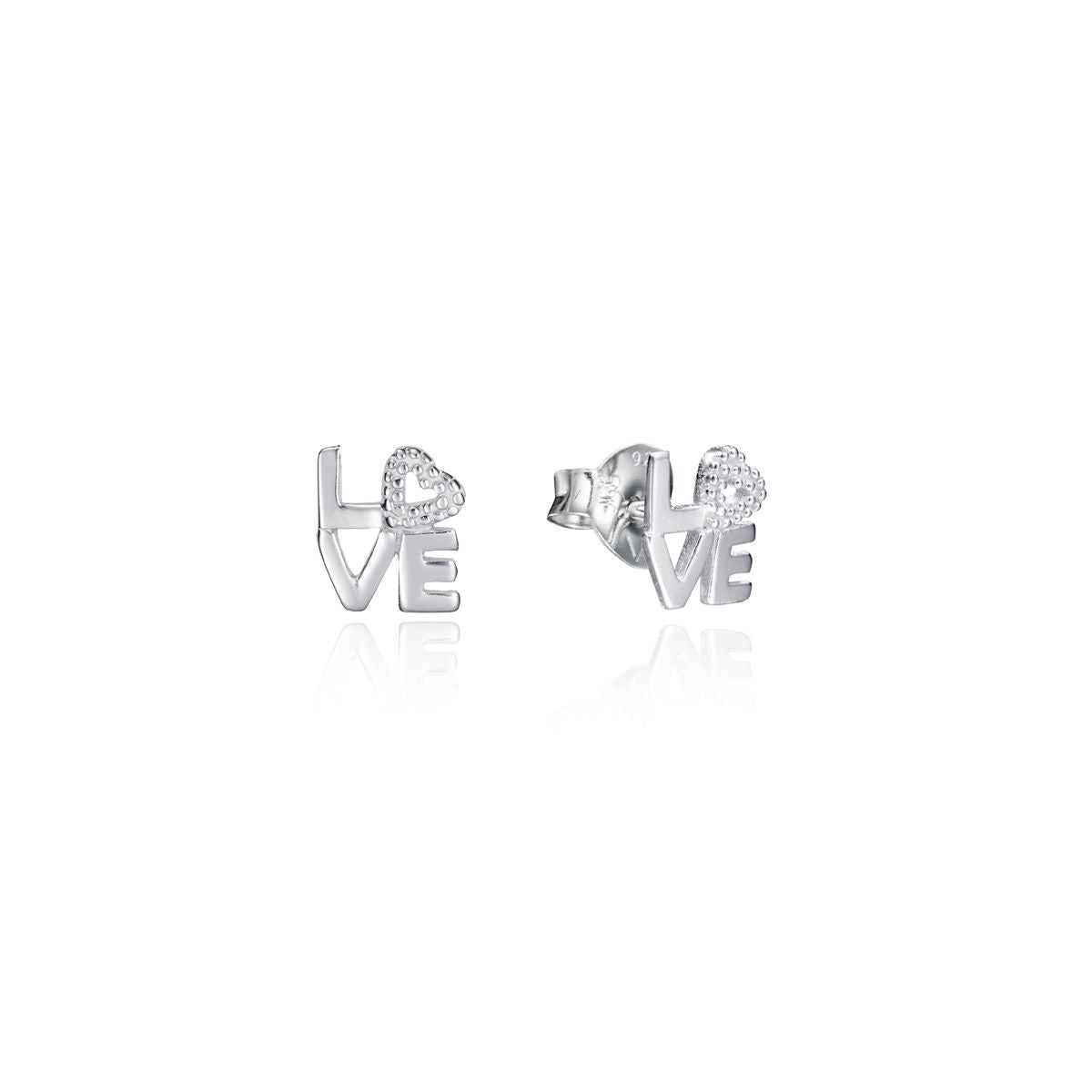Silver earrings with 'LOVE' design and heart detailing, ideal for women. Elegant accessory for the VICEROY JEWELS Mod. 5083K000-30 collection.