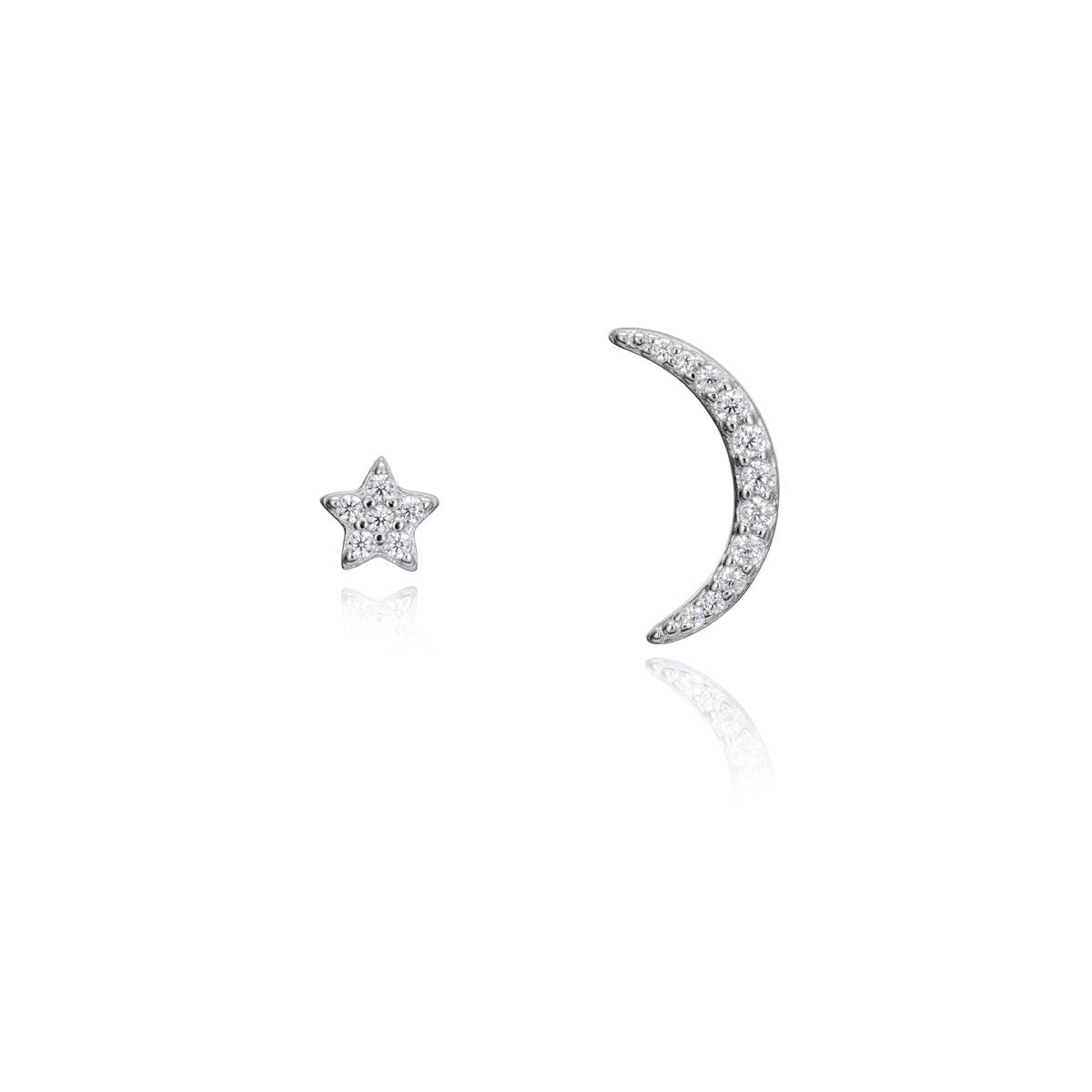 VICEROY JEWELS Mod. 71061E000-30 silver 925° star and moon design earrings for ladies with quartz analog movement, 5 ATM water resistance