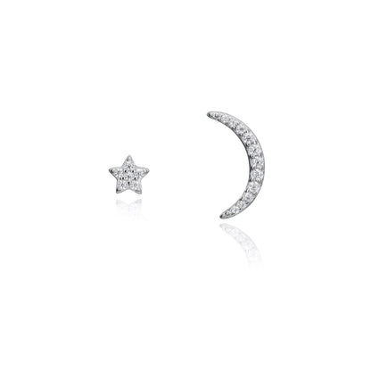 VICEROY JEWELS Mod. 71061E000-30 silver 925° star and moon design earrings for ladies with quartz analog movement, 5 ATM water resistance