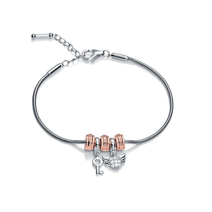 VICEROY JEWELS Mod. VMMB2053-19 silver bracelet for ladies with charms, quartz analog, 3 ATM water resistance in official box.