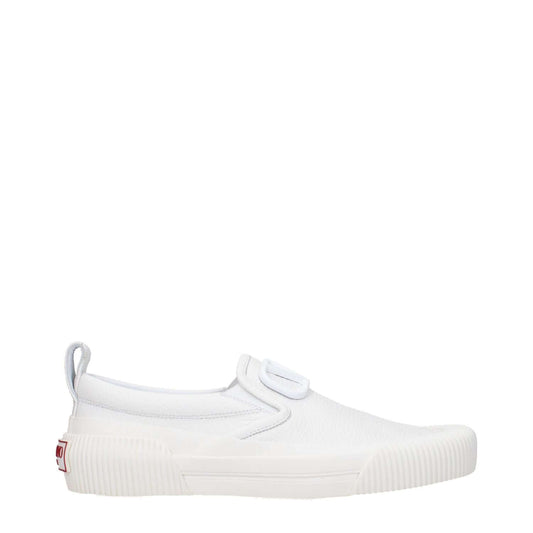 Valentino Garavani White Leather Slip-On Loafers with logo and rubber sole, round toe, casual style, and flat heel, MPN S0G77MYU0BO.