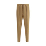 Valentino Monochrome Pants with elastic waistband and drawstring, featuring front zipper, button closure, and side pockets, AW25 collection.
