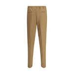 Back view of Valentino Monochrome Pants in beige, featuring elasticized waistband with adjustable drawstring and side pockets, AW25.