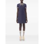Valentino Short Embroidered Crepe Couture Dress Dresses
