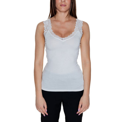 Vero Moda White Viscose Tank Tops