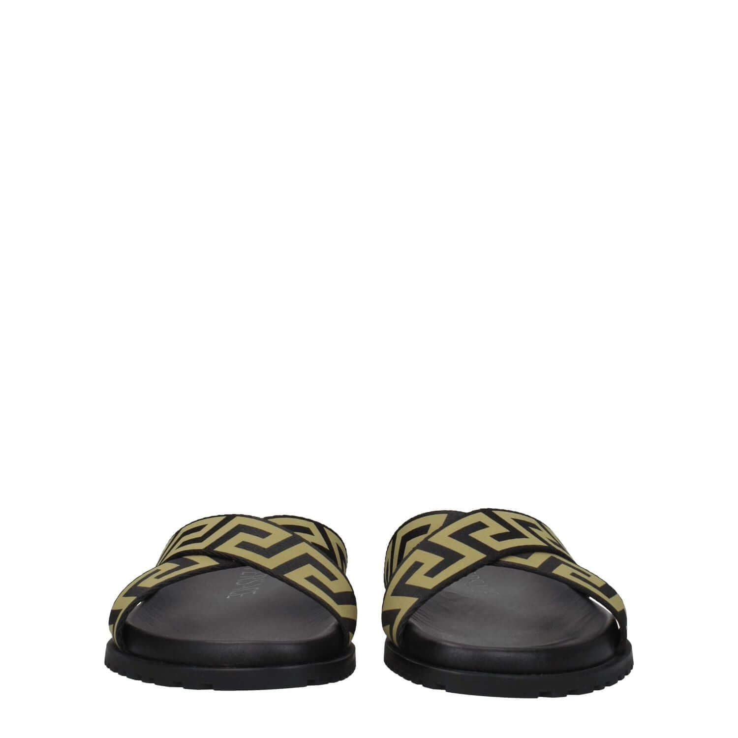 Versace Black Fabric Slippers