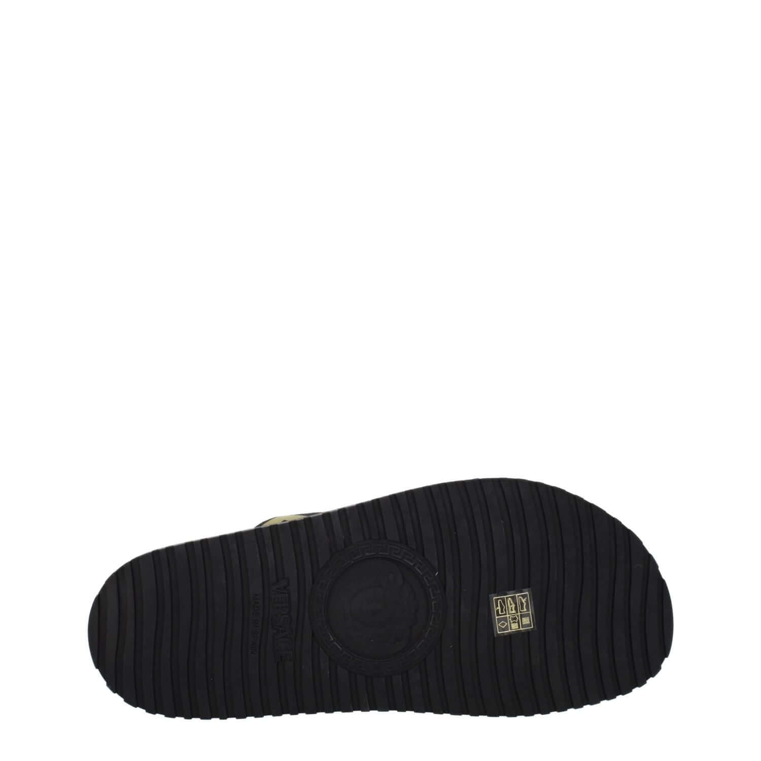 Versace Black Fabric Slippers