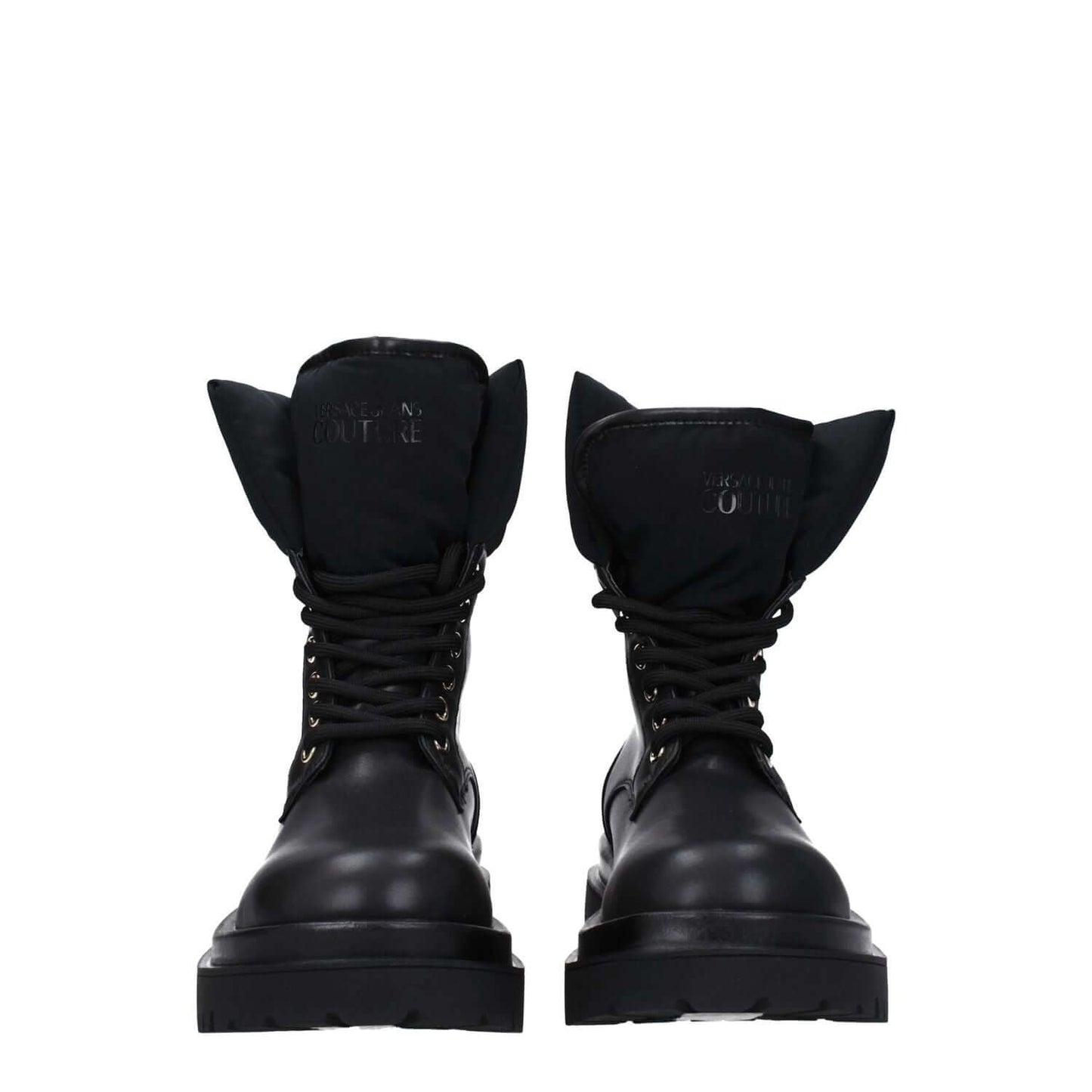Versace Jeans Black Polyethylene Ankle Boots