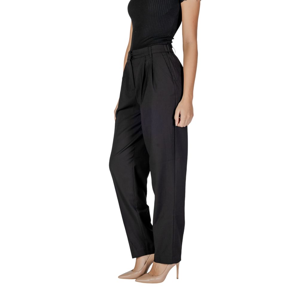 Vila Clothes Black Polyester Pant