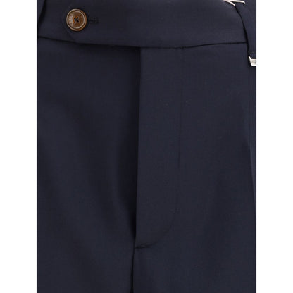 Vivienne Westwood Black Fleece Wool Casual Pants