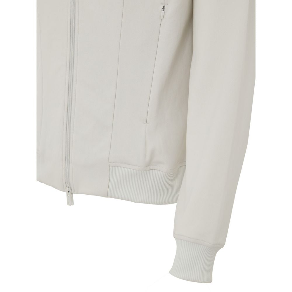 Y-3 White Polyamide Hoody in technical fabric with zip, slim fit, and side pockets for a stylish look.